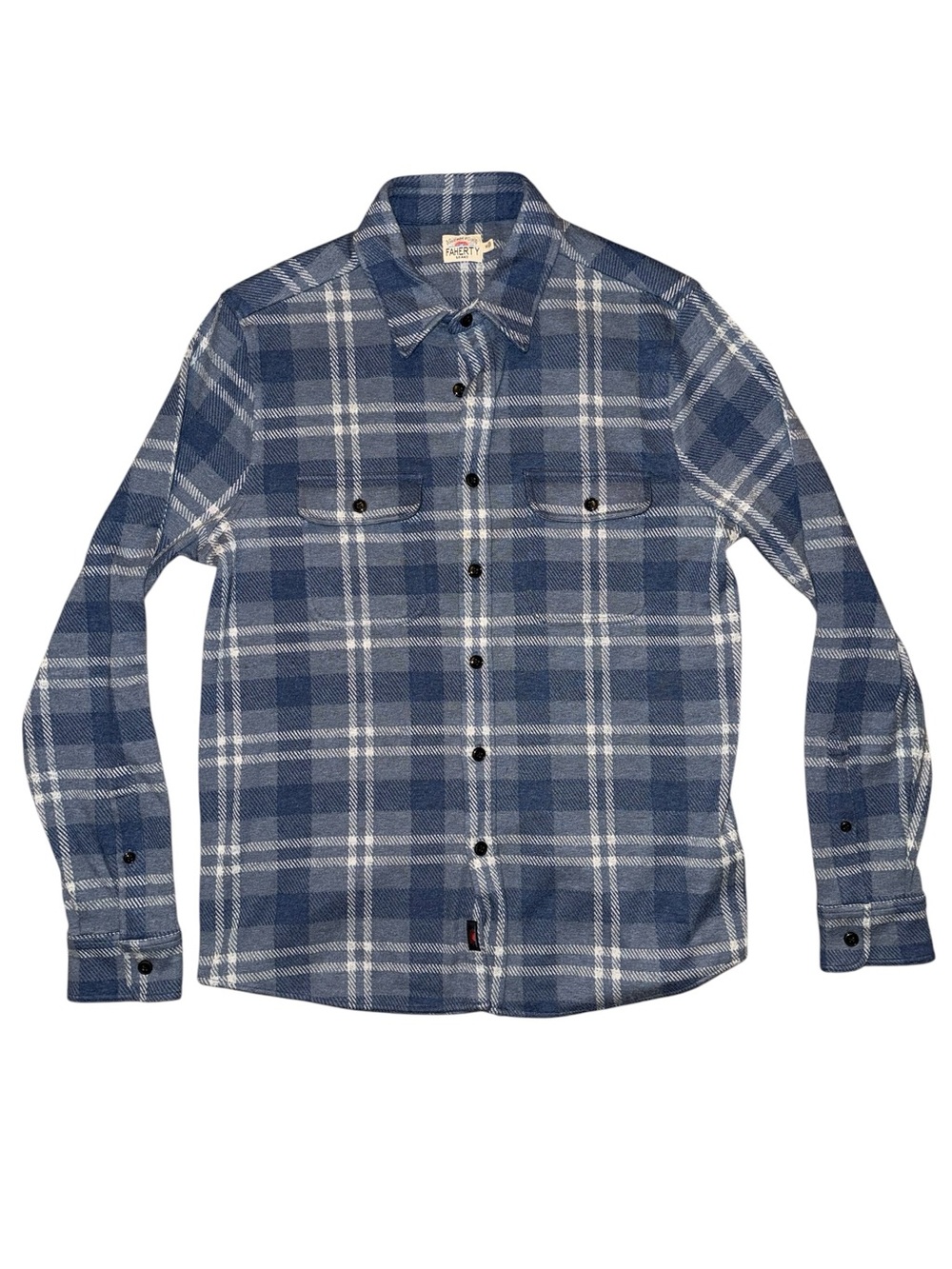 Faherty Blue Plaid Button-Down Shirt